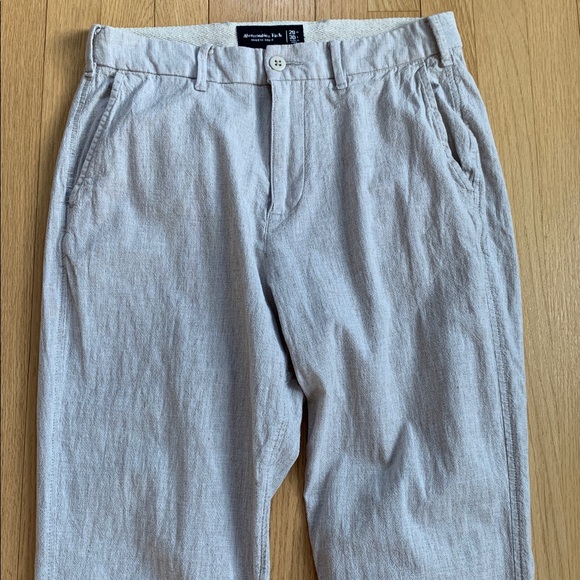 Abercrombie & Fitch Men’s Linen Blend Athletic Loose Pants Size 29 Light Tan - Picture 2 of 10